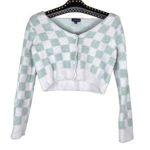 Women's Green and White Jumper